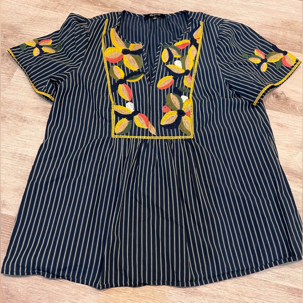 Madewell Fable Embroidered Top, Small